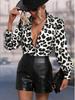 2026 Spring/Summer Leopard Print Long-Sleeve Lapel Shirt - Elegant, Versatile, and Perfect for Commuting.