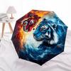 1 PC Automatic Folding Umbrella - Yin Yang Tigers Pattern, Portable & Foldable Design with 8 Ribs, Christmas Birthday Gifts