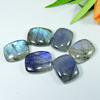 Rainbow Blue Labradorite Octagon Cabochon 17X22MM Loose Gemstone 6Pcs Lot LM-1174