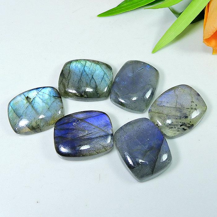 Rainbow Blue Labradorite Octagon Cabochon 17X22MM Loose Gemstone 6Pcs Lot LM-1174