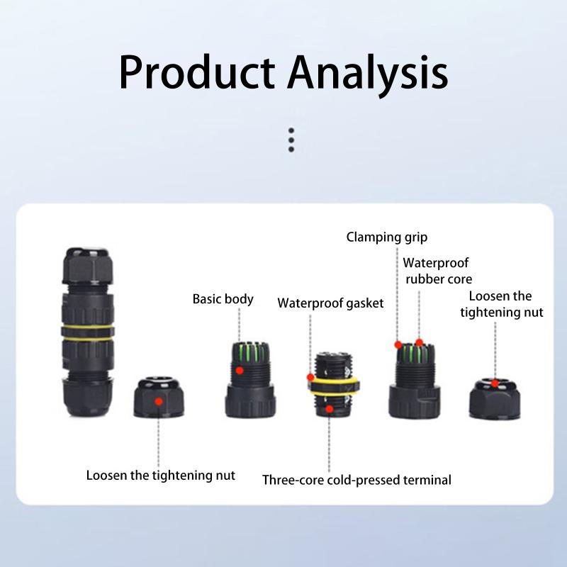 1Pcs Outdoor 2 Way Electrical Cable Wire Connector For Wiring Accessories M16 M20 M25 2/3/4/5/6Pin Ip68 Waterproof Junction Box