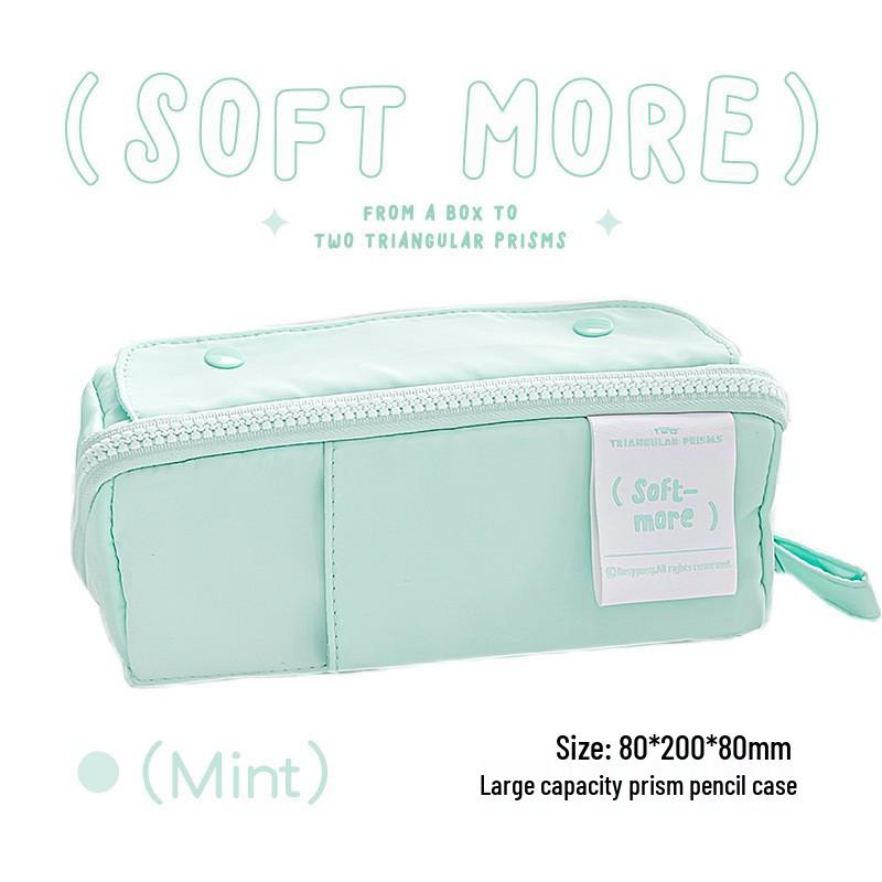 RosyPosy Korean Prism Pencil Case: Large Capacity, Transparent, Stylish, Student-Friendly Stationery Organizer.