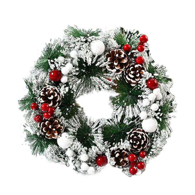 Christmas Wreaths for Front Door Flowers Pine Cones Fruits Leaves Garlands Xmas Tree Ornament Indoor Outdoor Party Window Door Decor