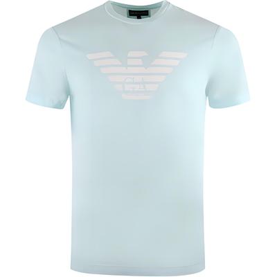 Rundhals Kurzarm T-Shirt mit Letter Logo Print Herren Oberteile Türkis 8N1TN5-1JPZZ-07A1