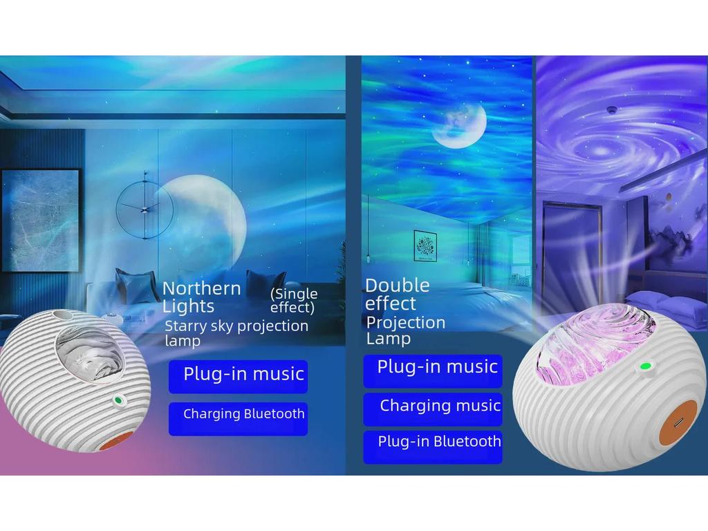 Bluetooth Aurora Projector Lamp: UFO Starry Sky Light with USB Charging for Live Broadcasts