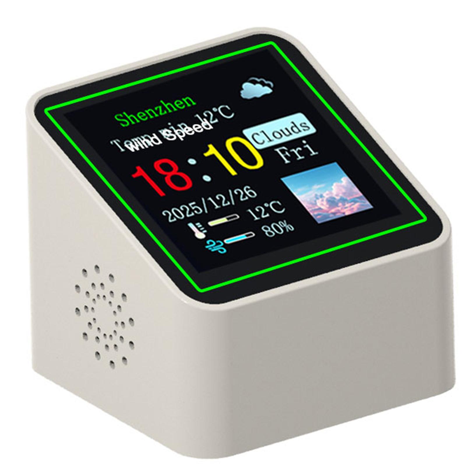 Smart WiFi Digital Weather Station with Temperature Humidity Display Date Clock Weather Station for Home Offices Bedroom белый