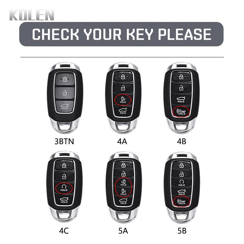 Abs Carbon Fiber Style Car Key Case Cover Hyundai Elantra Grandeur Accent Solaris Sonata Palisade Kona Creta I20 I30 Ix35 Ix25