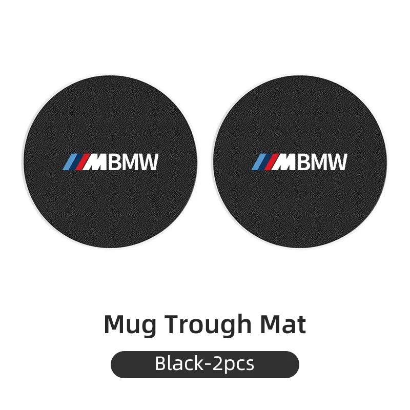 

New Car Carbon Leathe Coasters Pads Centre Console Cup Non-Slip Mats For BMW F11 G11 F10 F30 G08 G28 G20 G30 X3 X5 X6 Seri