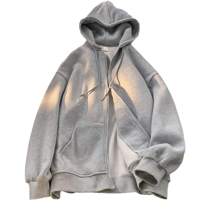 Men's Unisex American-Style Casual Fleece-Lined Hoodie/Cardigan - Perfect for Couples In Trendy Autumn/Winter.