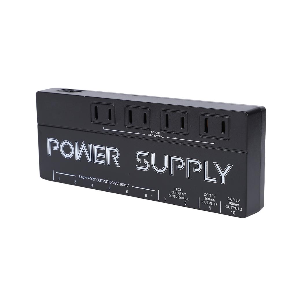 Guitar Effects Pedal Power Supply 10 Output Noise Reduction 9V 12V 18V Effect Pedal Power Supply Aluminum Alloy Case