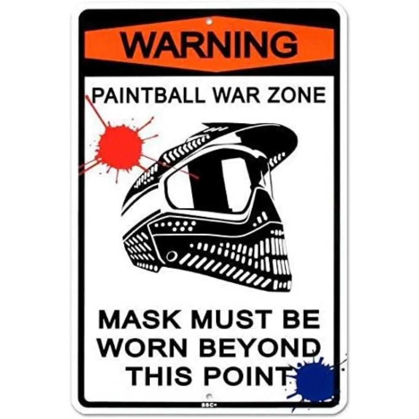 

Vintage-Style Paintball Warning Metal Sign – Versatile Wall Decor for Indoor Garages, No Electricity Needed 20x30cm（7.8x11.8inch）
