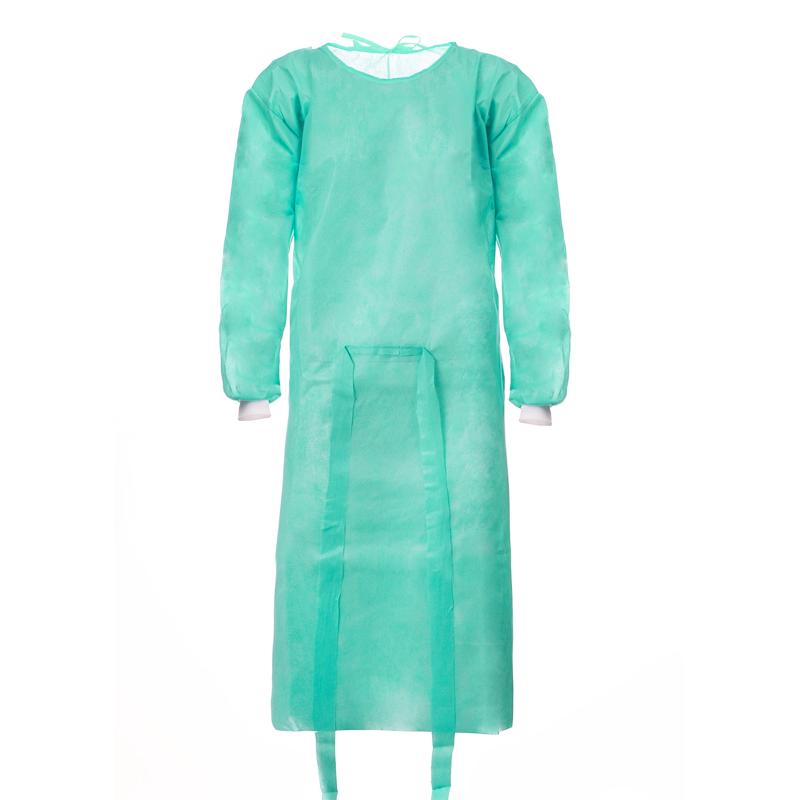 Disposable Apron Green With Cuff (24G Non-woven) 10 Pcs