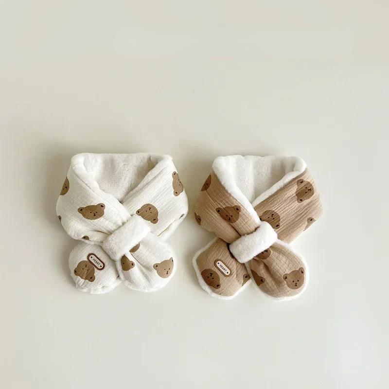 Warme Säuglingsbaby-Schals, koreanische niedliche Cartoon-Bär-Babyschals, Herbst-Winter-warme Schals für Neugeborene, Jungen, Mädchen, Fotografie-Requisiten