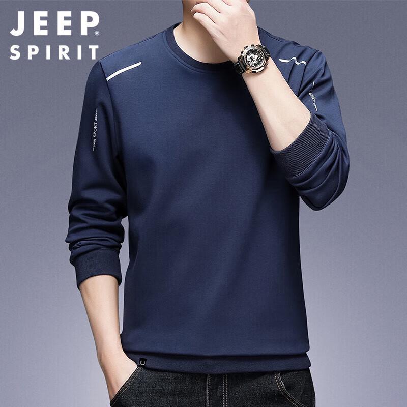 JEEP SPIRIT Men's Round Neck Loose Fit Sweatshirt