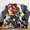 1pc Demon Slayer Flannel Throw Blanket HD Printed Lightweight Soft Warm All Season Blanket for Sofa, Bed, Travel, Camping Machine Washable
