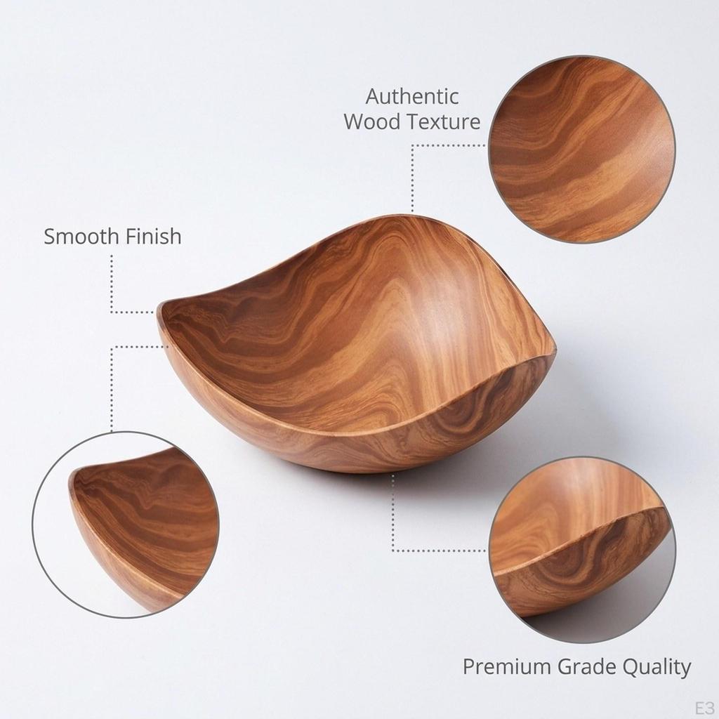 Serving Bowl Candy Snack Tray Imitation Wood Grain Fruit Dried Plate for Sandwich