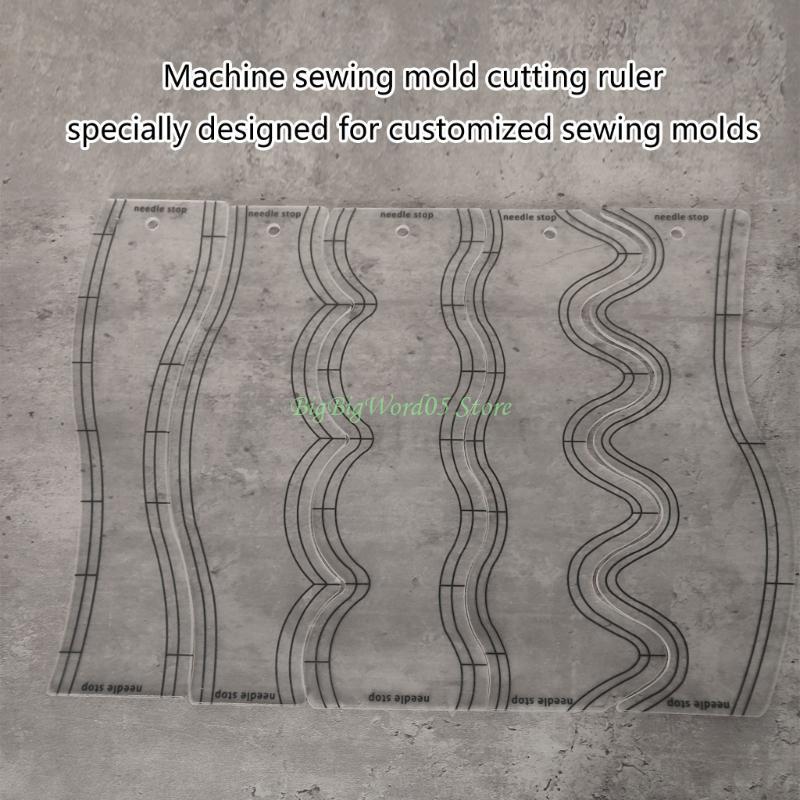24TE 5 Pcs Acrylic Quilting Ruler Clear Quilting Templates Sewing Ruler for Crafting