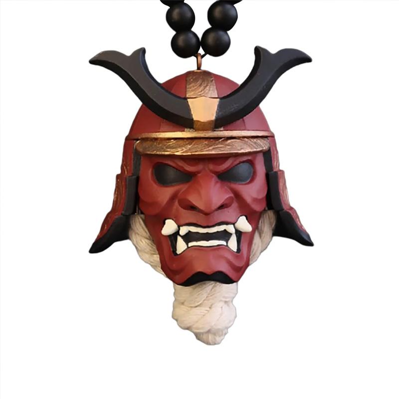 1ks Autopříslušenství Strašidelný Závěsný Přívěsek Pryskyřice Japonský Samurajský Amulet Zpětné Zrcátko Helma Kabuto Auto Ozdoba