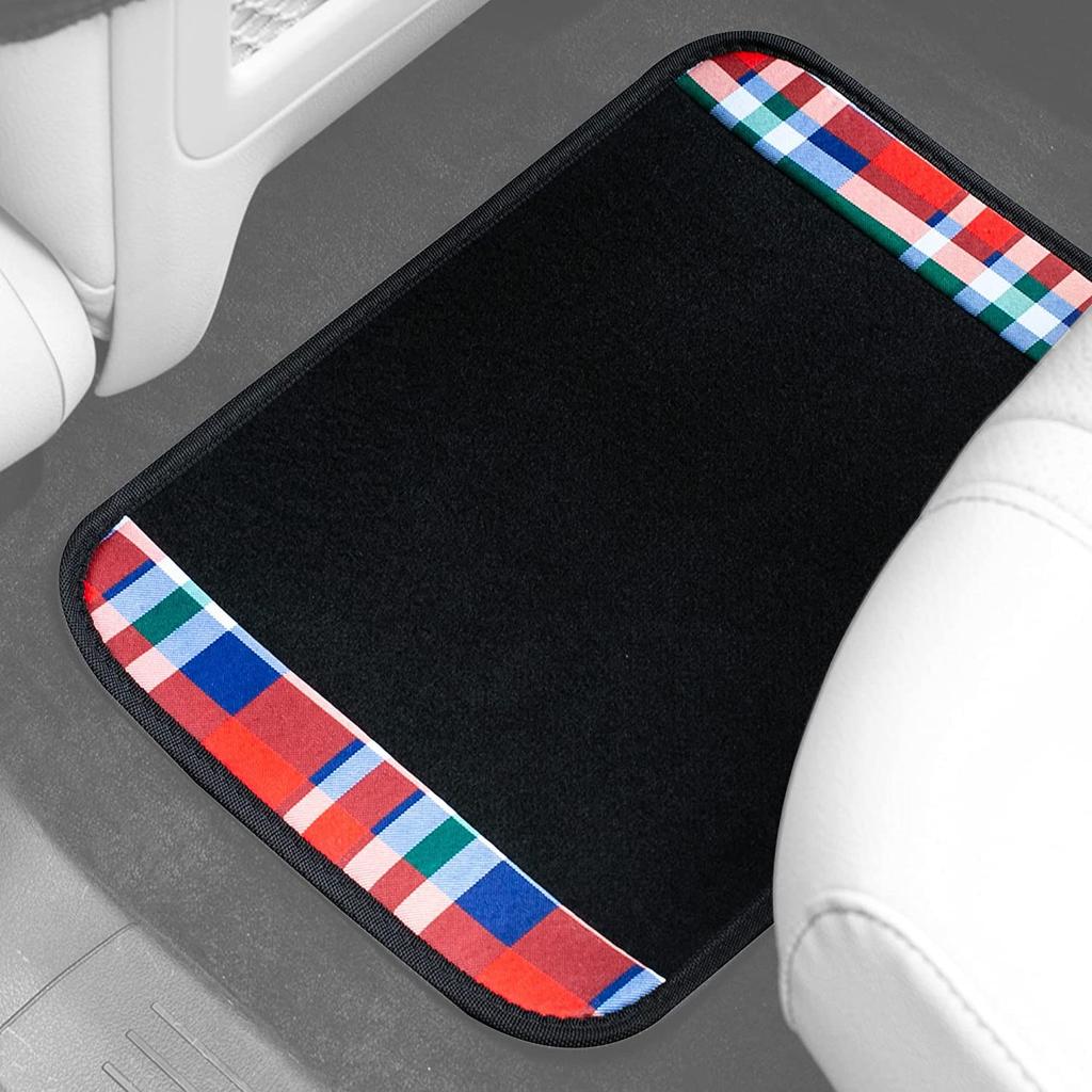 FH Group Group Tartan11 Plaid Trim Red Car Floor 64 x 46 30 x 46 Universal Fit for and Vans Imported from F14411PLAIDRED (FH International) Mats,