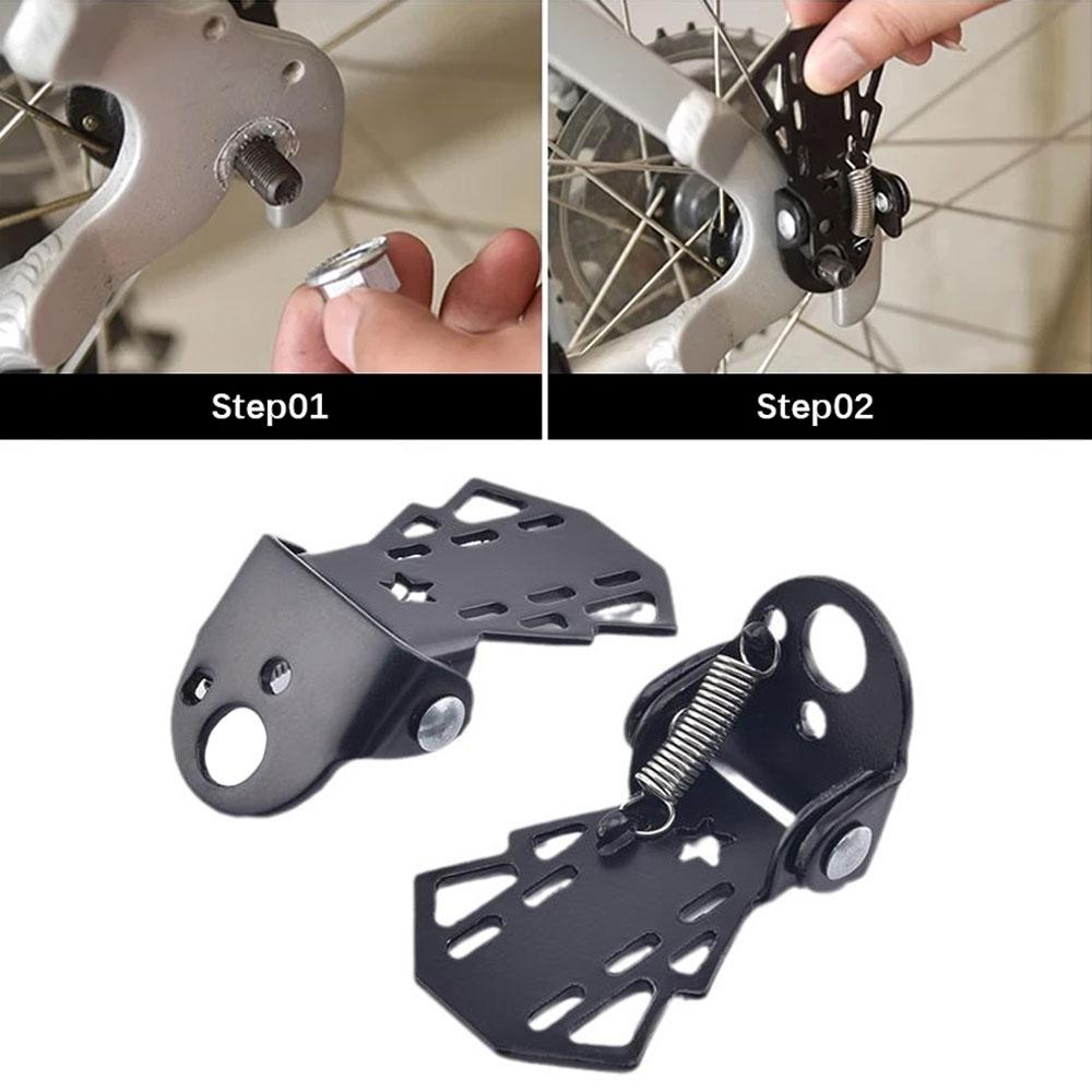 2Pcs MTB Rear Seat Footrest Mounted On Back Wheel Bike Pedals Folding Footboard Cycling Accessories Non-slip Bicycle Pedals