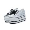 Muffin Shoes Platform Leather Surface Two Wear White Shoes Inner Height Increase Spring Korean Version Women's Board Shoes Casual Shoes