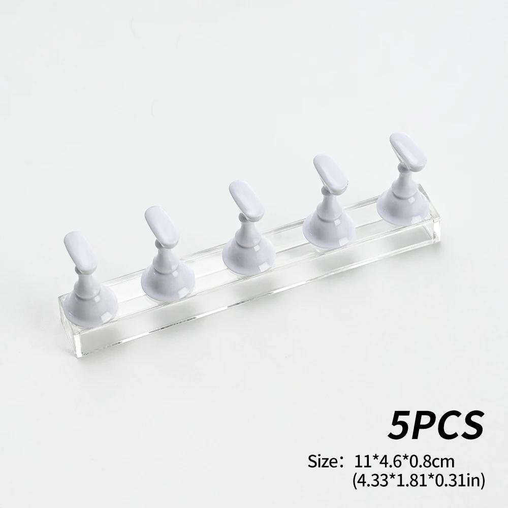 5pcs Magnetic Nail Stand for Press On Nails Display Fake Nail Nail Tips Practice Holder with Reusable Putty Nail Beginner Diy