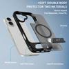 Funda Trasera Protectora de Impacto con Soporte, Carcasa Magnética, Soporte para Carga Inalámbrica Magsafe, PC Rígido Mate Translúcido + TPU para iPhone 16 17