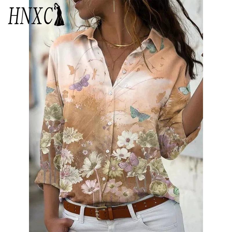 HNXC 38 Color Women's Fashion Casual Long Sleeve POLO Neck Blouses & Shirts
