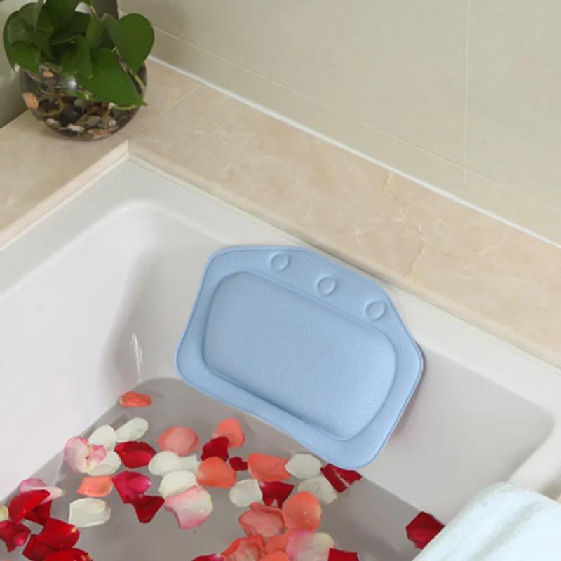 Almohada de Bañera Reposacabezas Impermeable PVC Almohadas de Baño Cojín Reposacabezas Cuello Almohadas con Ventosas Accesorios de Baño