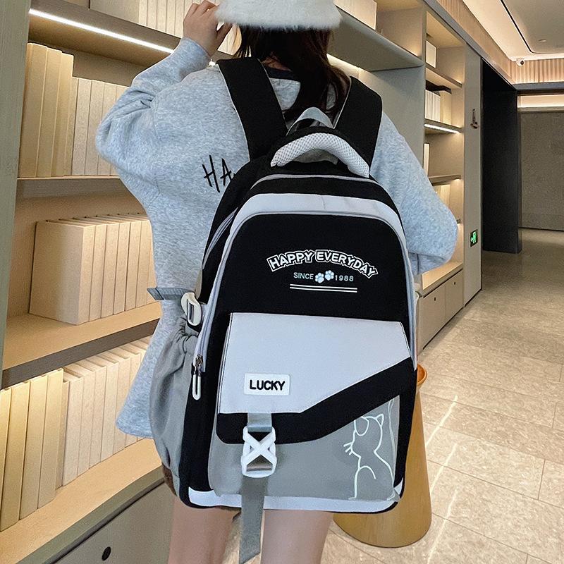 New schoolbag retro college style high school student backpack Korean version ins trendy college student couple backpack