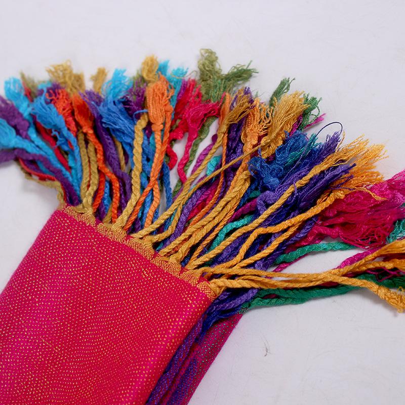 Color gradual change small flower scarf extended jacquard shawl Lijiang Nepal scenic spot scarf women long scarf