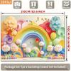 2D Cute Colorful Rainbow Backdrop Hot Air Balloon Photography Background
