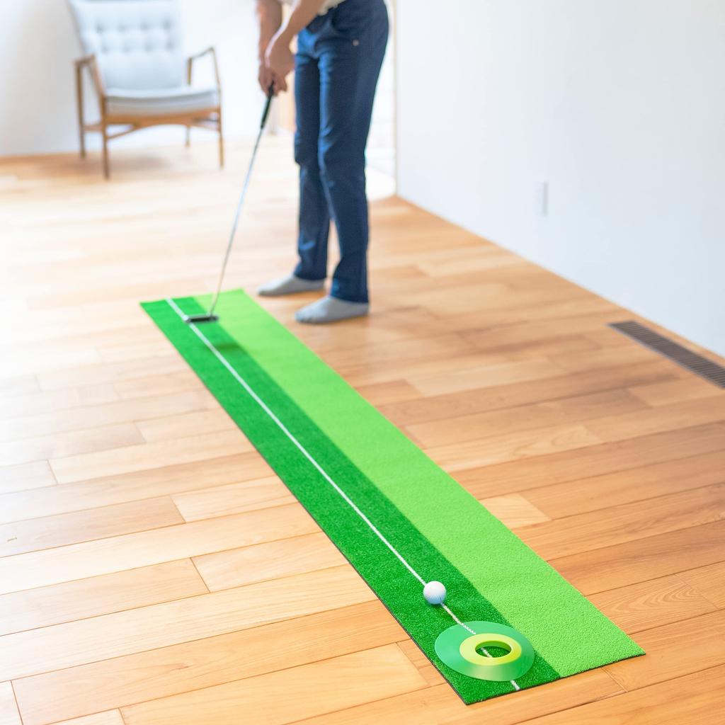 Tabata Golf Putting Putting Practice Mat with Lines and Arrangement GV8016 Mat, 2-Way Cup, 3m,