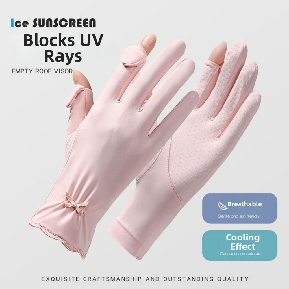 Thin Ice Silk Riding Gloves Sun Protection Summer Driving Mittens Women Sunscreen Gloves  Riding