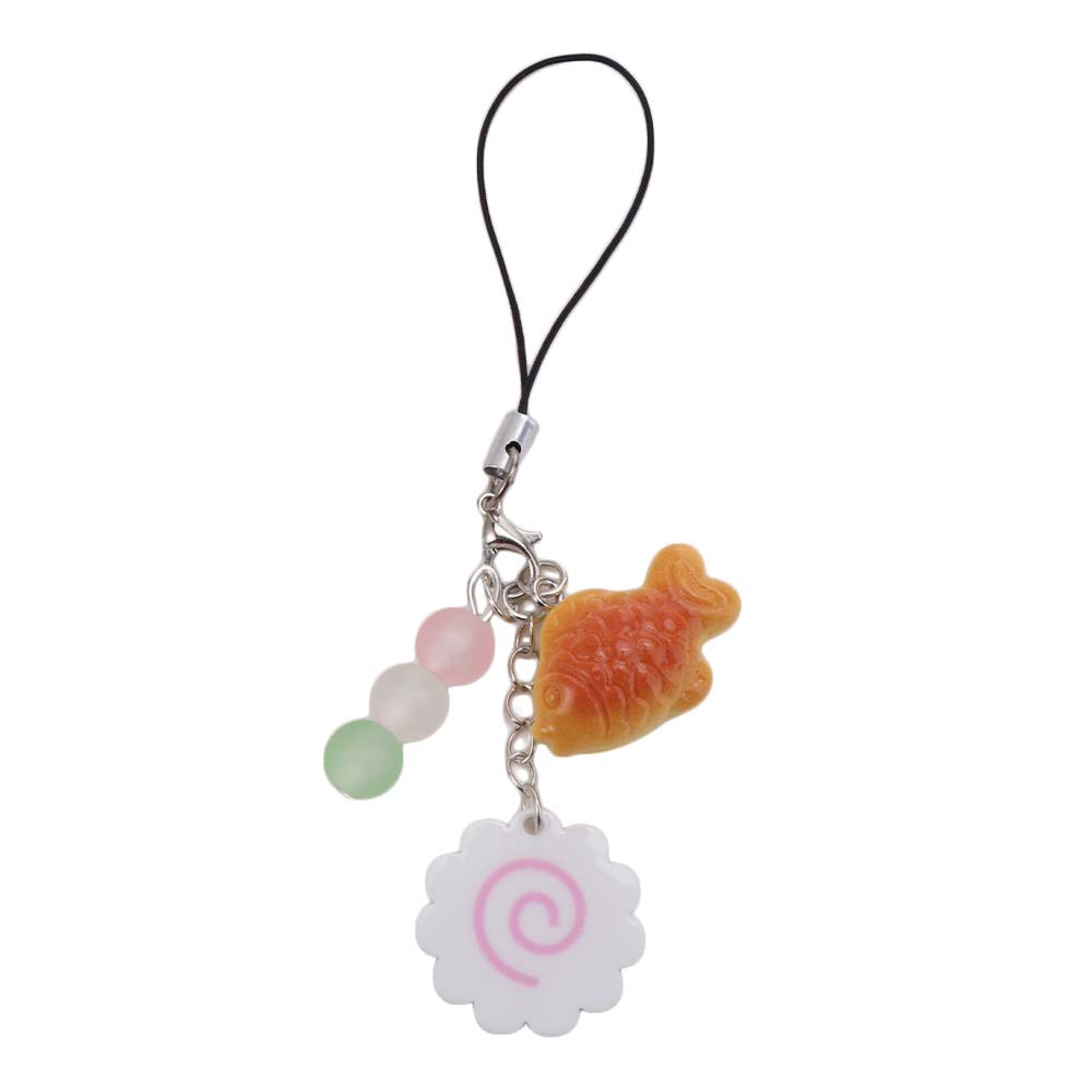 Street Food Fish Cake Keychain Japanese Dango Phone Charm Food Taiyaki Pendant Friends Gift