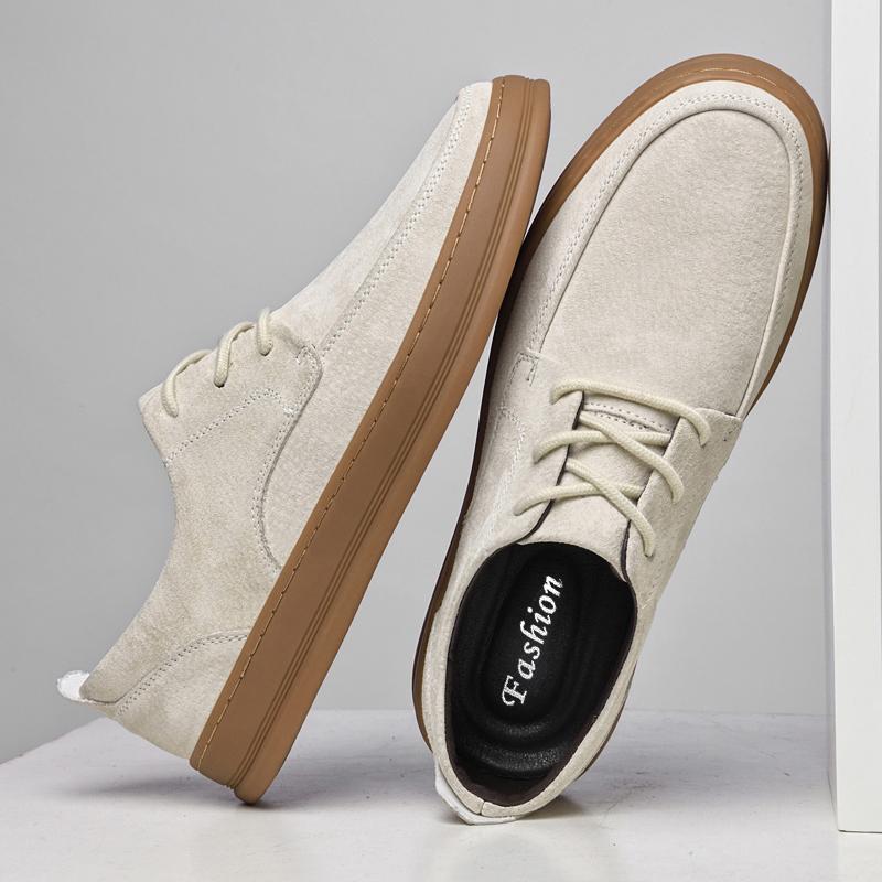 Fashion Hot Sale Men's Suede Leather Casual Shoes Soft Sole Lace-up Man Sneakers Lightweight Oxford Shoes Outdoor Formal Dress Footwear