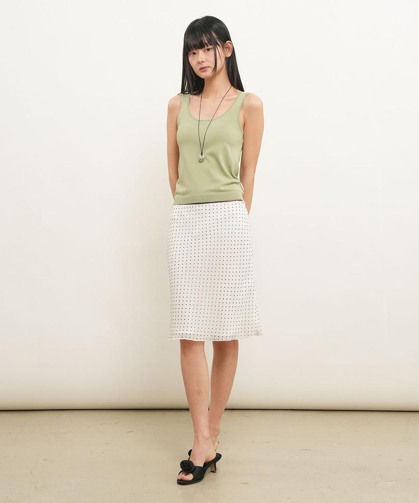 GENERALIDEA Dot Sheer Midi Skirt [White] / Gf2Lsk517