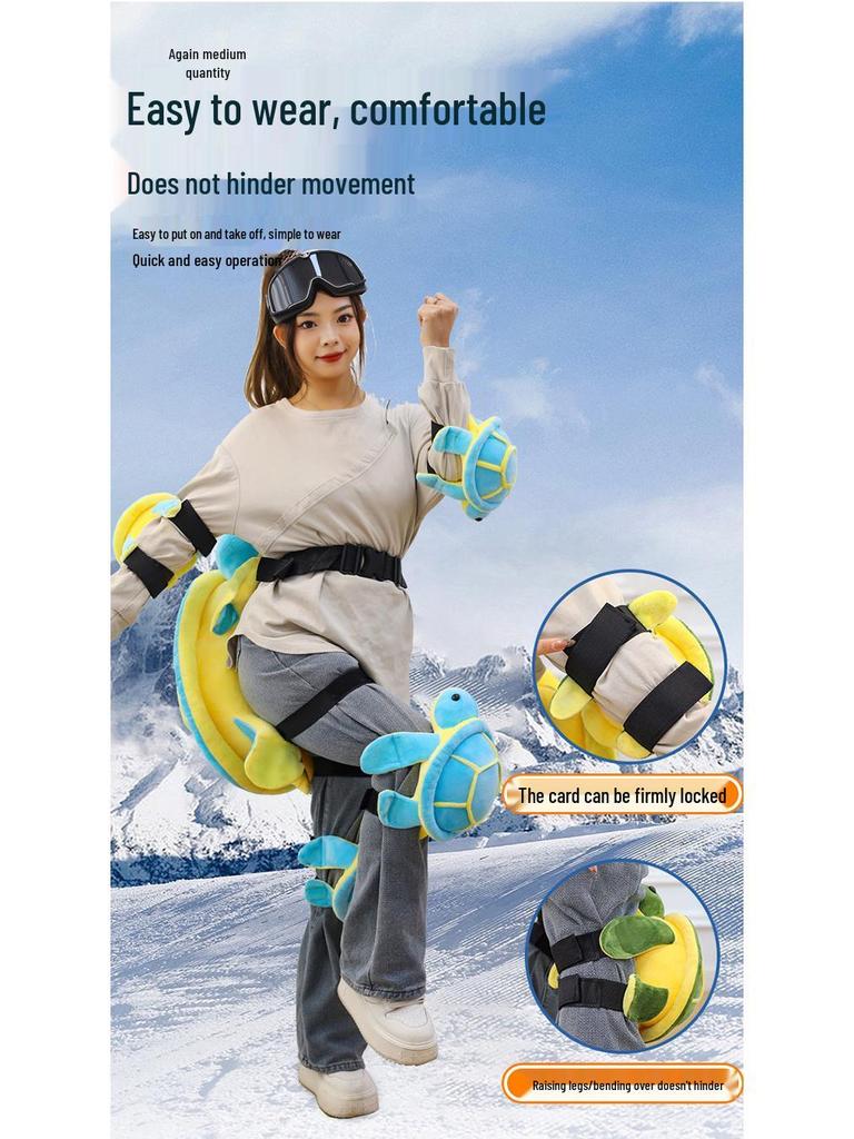 Thickened Ski Protective Gear: Wearable Turtle Shell Plush Toy for Hip and Knee Protection