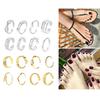 8pcs Open Toe Rings Flower Hollow Band Vintage Toe Ring Set Adjustable Women Summer Beach Jewelry