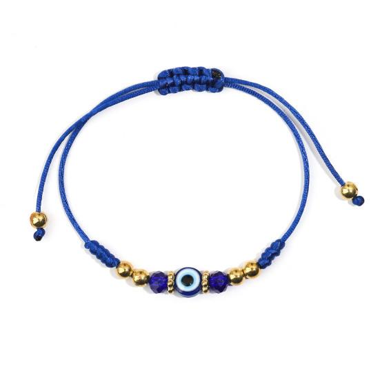 Evil Eye String Bracelet Adjustable Braided Rope Bracelet Good Luck Amulet Bracelet with Card Gift for Women Men Family Friends