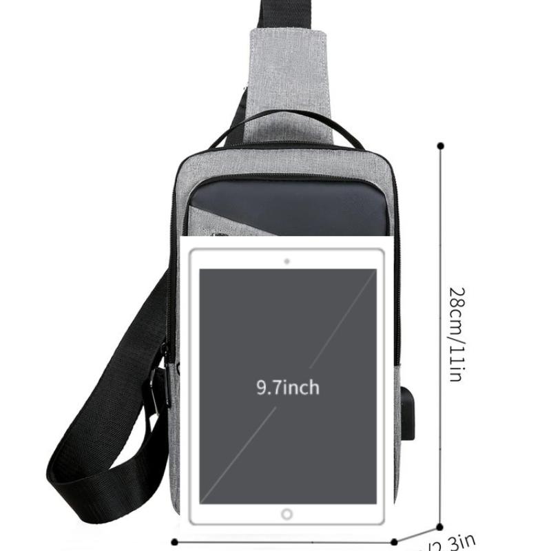 Trendy Crossbody Bag, Men'S Chest Bag, Nylon Fashion Shoulder Bag, Simple Business And Leisure Travel Chest Bag