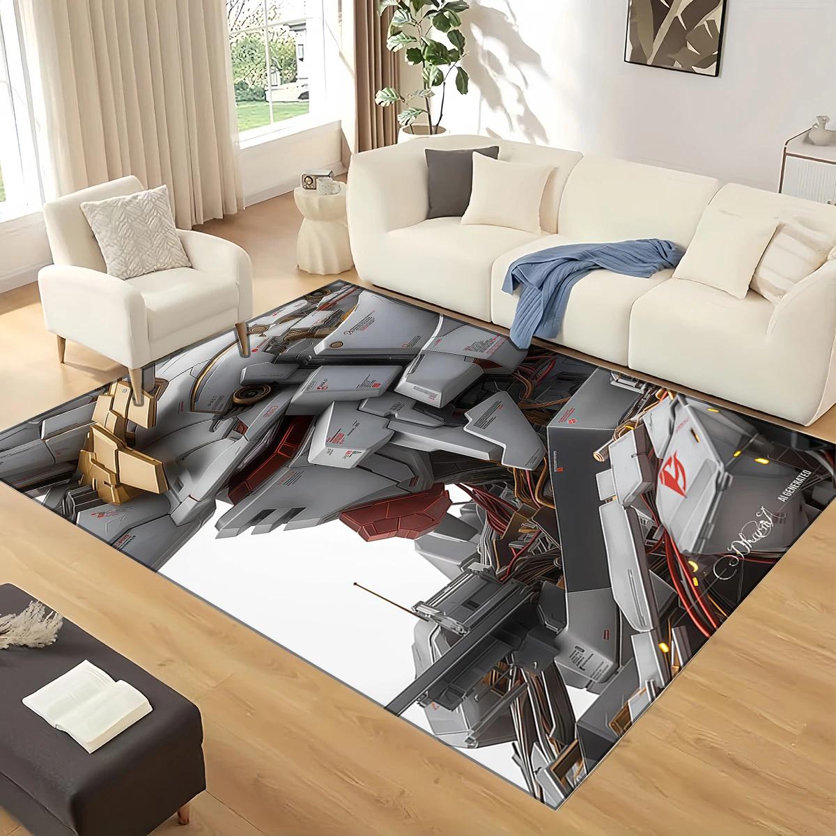

3D GUNDAM Robot Cartoon Carpet Rug for Living Room Bedroom Home Sofa Decoration,kids Play Non-slip Floor Mat Christmas Gift 40x60cm( 15x23in )
