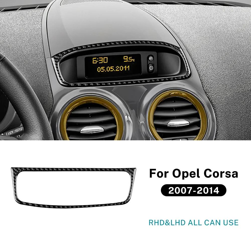 Echte Weiche Kohlefaser Für Opel Corsa D 2007 2008 2009 2010 2011 2012 2013 2014 Auto Mittelkonsole Lüftungsöffnung Uhrzeit Display Aufkleber