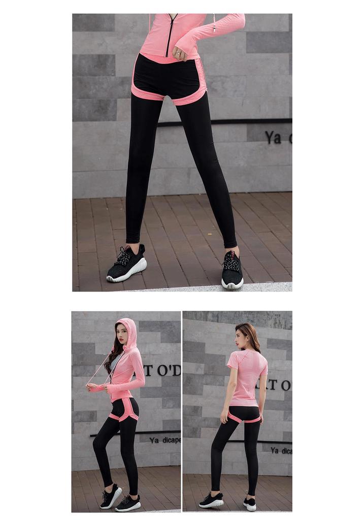 Women's Quick-Dry High-Waisted Fake Two-Piece Yoga Pants