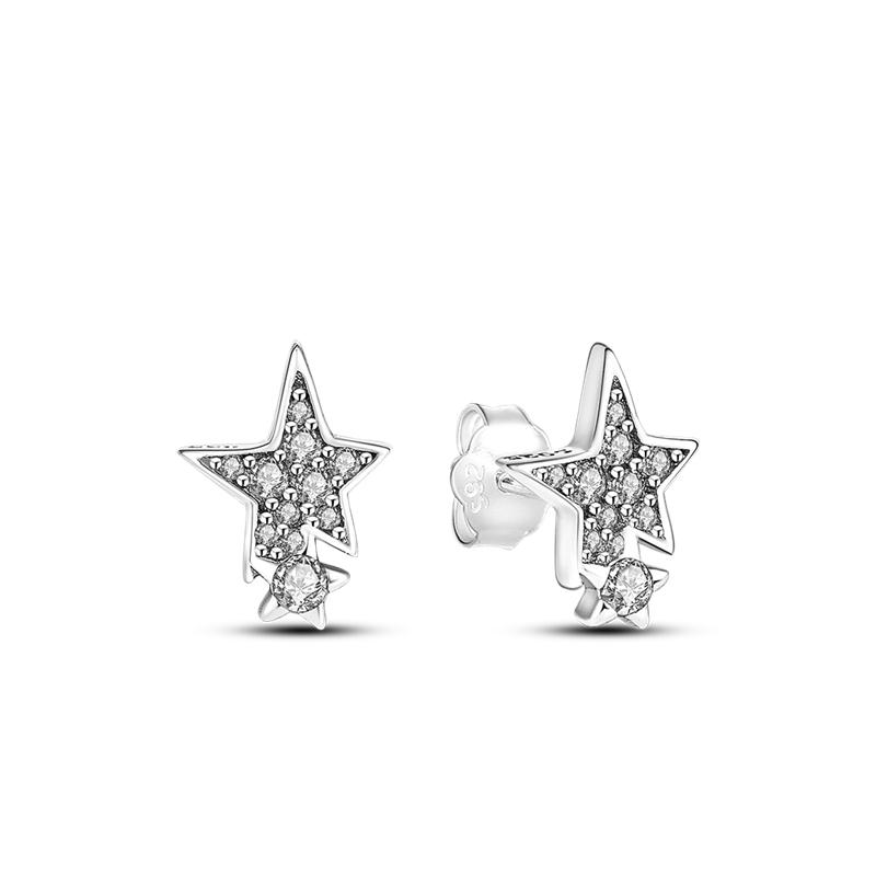 925 Silver Fashion Starry Moon Sun Series Stud Earring Zircon For Women Exquisite Daily Wear Jewelry Accessories Gifts