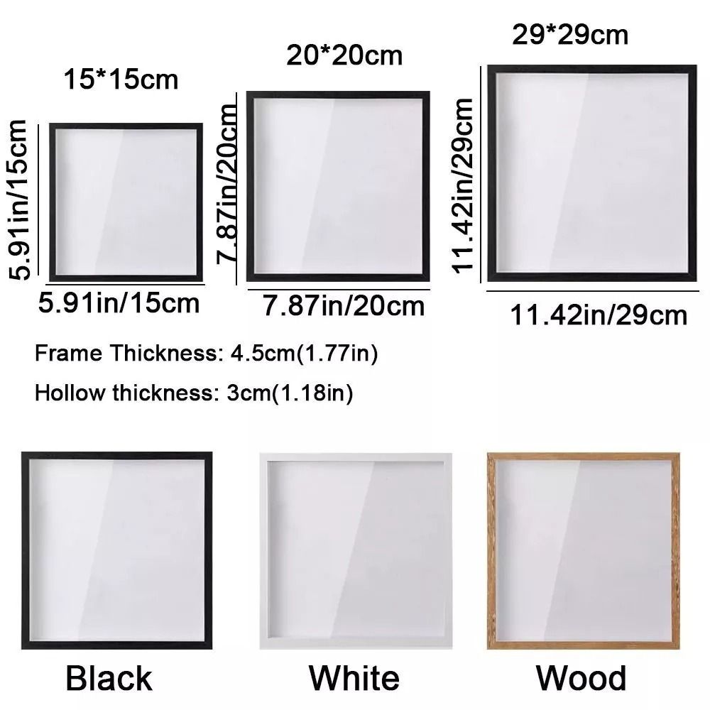 New Wall Mounted Travel Shadow Box Top Loading Transparent Memory Frame Boxes Square Simple Ticket Stub Memory Frame Home Decor