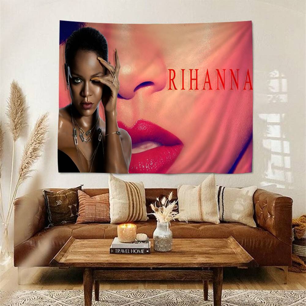 Singer RRihanna Cool Printed Large Wall Tapestry Hanging Tarot Hippie Wall Rugs Dorm Cheap Hippie Wall Hanging