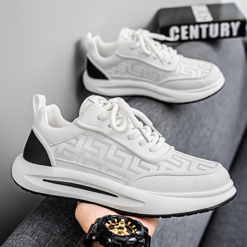 Men's Shoes New Spring and Summer Breathable Ice Silk Mesh Casual Board Shoes Light Soft Sole Low-top Men