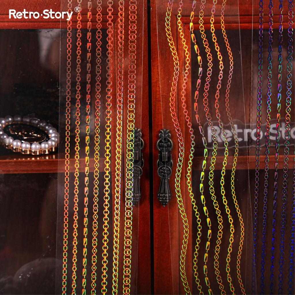 Retro Chain Pattern Series: Hot Stamping Journal DIY Repeating Sticker Set (6 Styles)