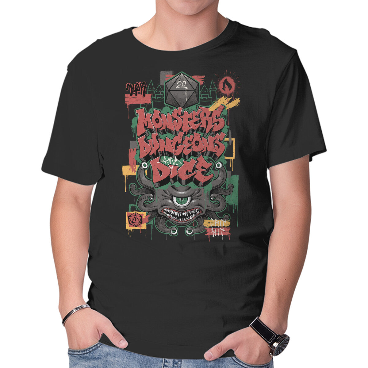 Unisex Crew Neck T-Shirt RPG Graffiti Graphic Short Sleeve Casual Tee XXL